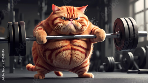 cat and dumbbell