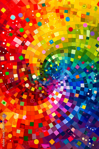 A colorful abstract background with squares.