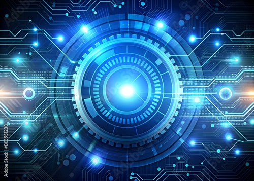 Wallpaper Mural futuristic digital electric tech circuit board pattern background design generated AI Technology Torontodigital.ca