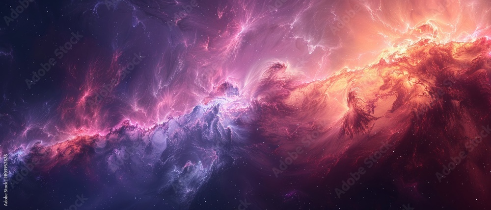 Fototapeta premium Nebulous purples and pinks blending into a hazy background, like a distant galaxy