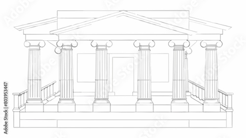Captivating Line Drawing: Architectural Marvel of Balcony Railing & Columns © ismael