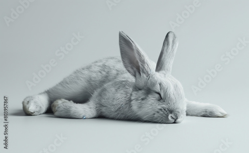 Awakening Creativity: The Relaxed Bunny in a Minimal Gray World