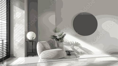 Stylish interior of modern room with mirror Vector style