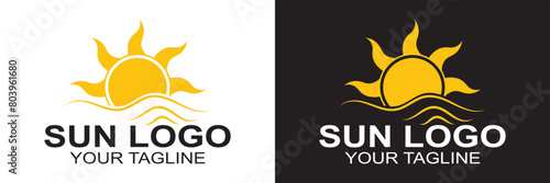 sun logo and icon vector illustration design template. Icon symbol Illustration. Eps.10