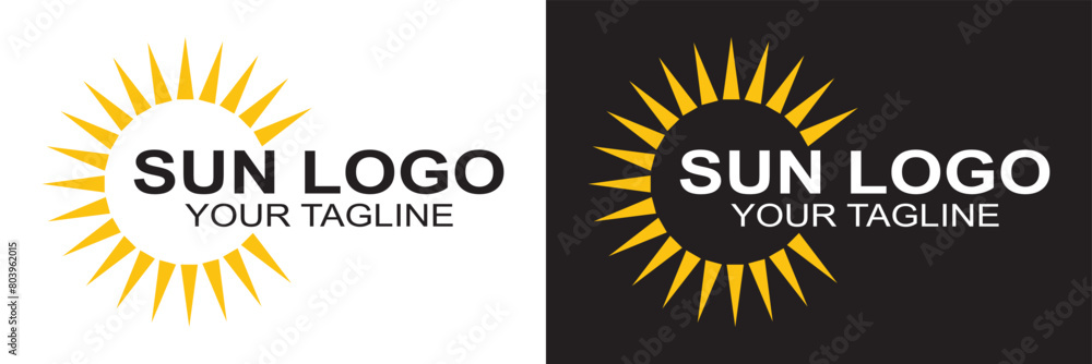 Fototapeta premium sun logo and icon Vector design Template vector illustration logo design. Eps.10 . 