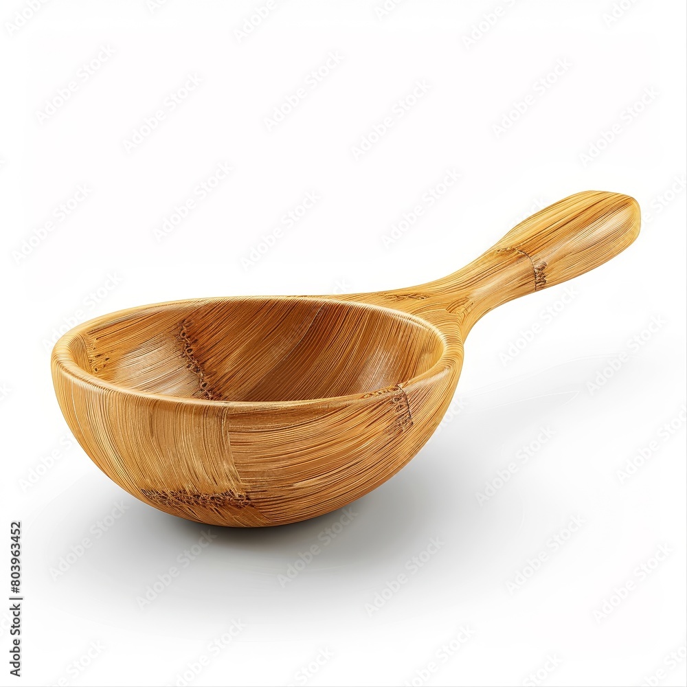 A wooden spoon with a curved handle A wooden spoon with a curved handle