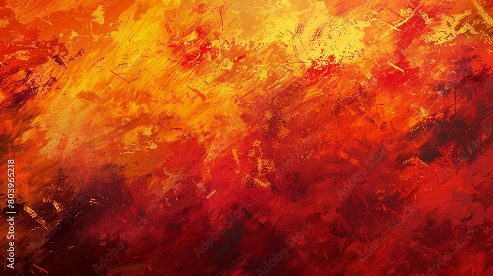 Obraz premium Abstract grunge backdrop painted with sunset colors, using messy strokes for a fiery visual impact.
