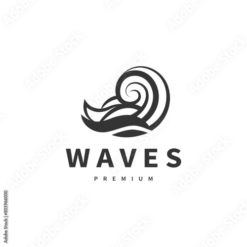 Free Download sea water waves vector logo design 2 - GFXLoad