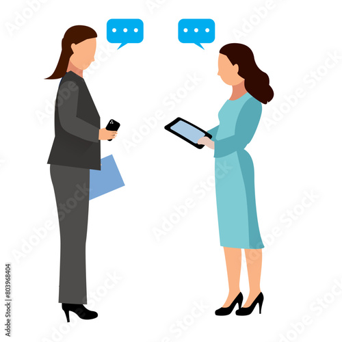 business woman and person with iPad