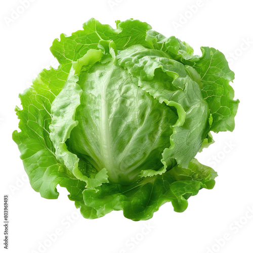 Green Iceberg lettuce on Transparent Background...
