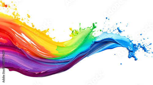 rainbow wave colourful paint.