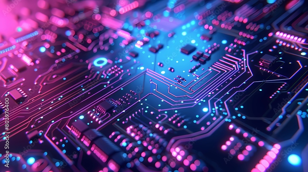 Blue and purple circuit technology background Blue and purple circuit technology background