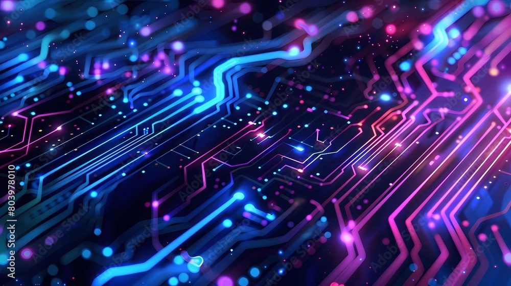 Blue and purple circuit technology background Blue and purple circuit technology background