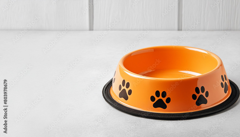 Mockup of practical food bowl with nonslip base and paw print design