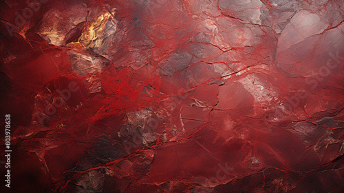Painted Elegant Red Colors With Marbled Stone or Rock Wall Texture Background