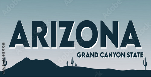 arizona grand canyon state on blue background