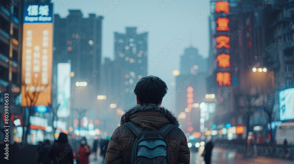 Close-up on the seamless integration of smart society technology in daily life, with a focus on rapid data networks in an urban Chinese setting Close-up on the seamless integration of smart society technology in daily life, with a focus on rapid data networks in an urban Chinese setting