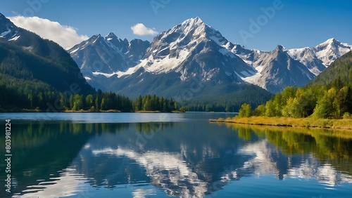 lake in yosemite  Mountain Serenity Reflective Lake Vista
