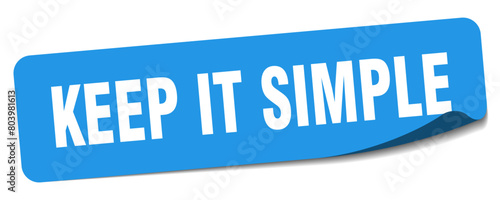 keep it simple sticker. keep it simple label