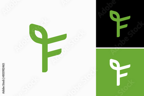F Leaf Vector Logo Premium 