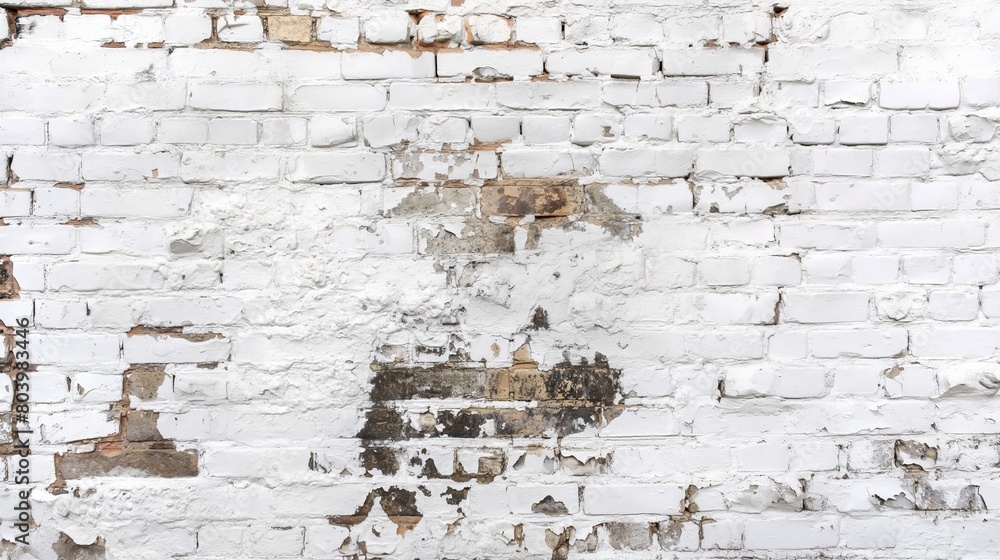 Old Brick wall texture in white color, Copy Space. Old Brick wall texture in white color, Copy Space.