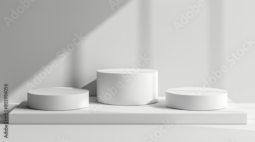 A set of clean white porcelain cups stacked on a table