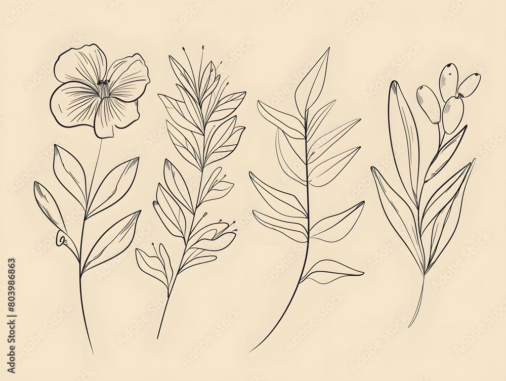 Naklejka premium Hand-drawn floral illustration featuring roses, tulips, and leaves in a vintage design, perfect for summer or spring-themed cards and wallpapers.