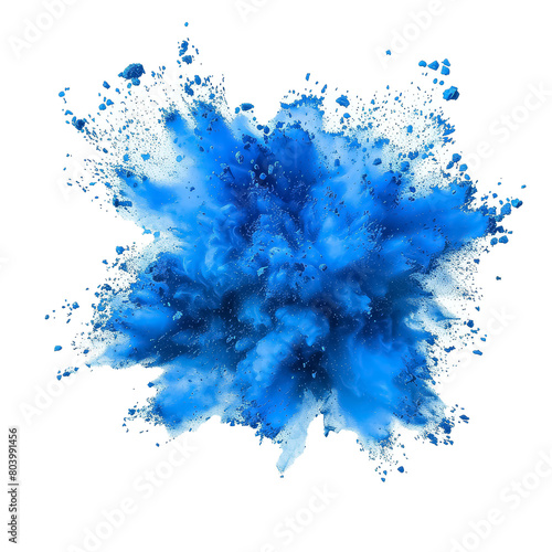 A blue explosion of powdery dust