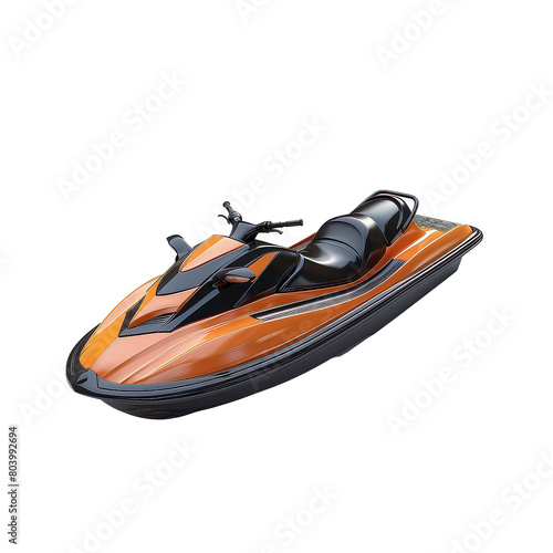 A blue and red jet ski with a black seat photo