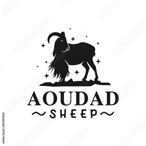 black aoudad animal logo