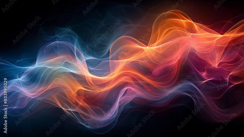 Obraz premium Dynamic energy and movement in a stunning abstract design with vibrant red and blue waves