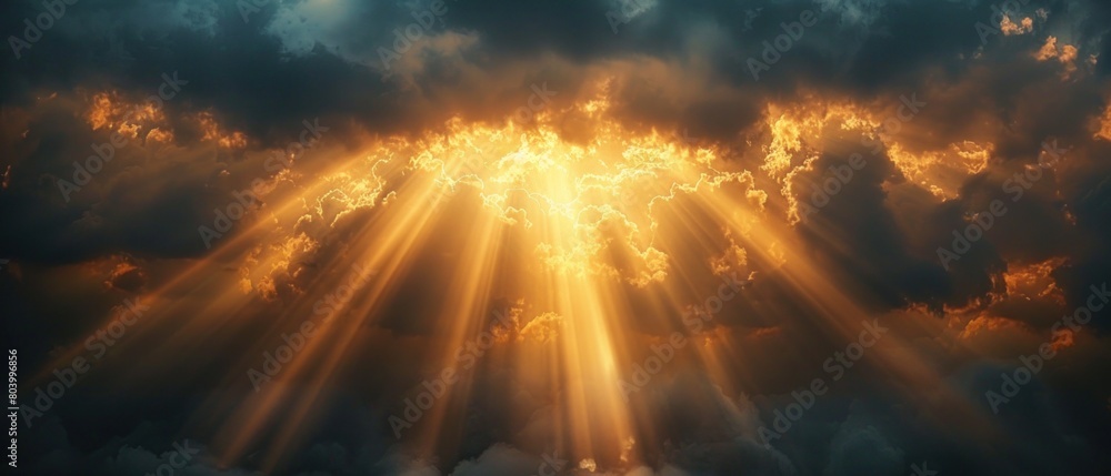 Radiant soul: A sunbeam breaking through dark clouds, heralding a new dawn. Radiant soul: A sunbeam breaking through dark clouds, heralding a new dawn.