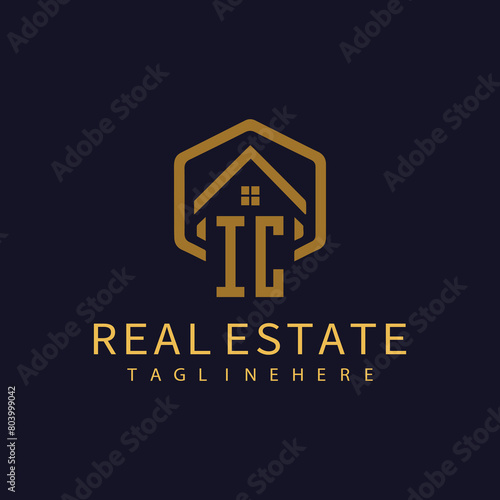 IC initial monogram logo for real estate design.