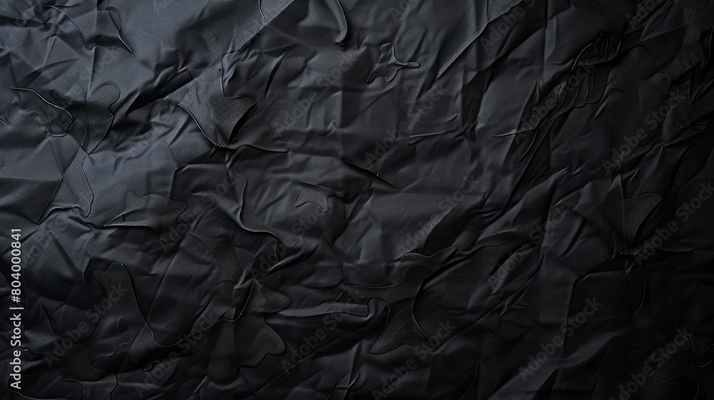 Black crumpled paper texture with a tactile feel. Black crumpled paper texture with a tactile feel.