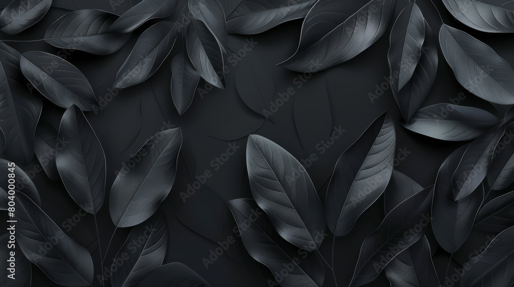 Dark leaf pattern with a lush, botanical texture. Dark leaf pattern with a lush, botanical texture.