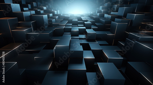 Contemporary 3D Square Cubes Fictional Pattern Background