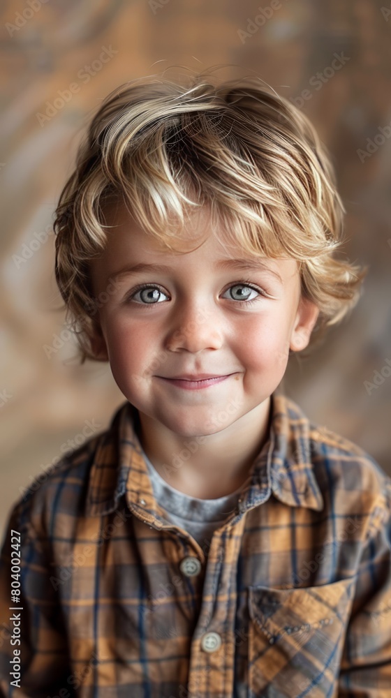 Four Year Old Boy Playing & Smiling for Camera Four Year Old Boy Playing & Smiling for Camera