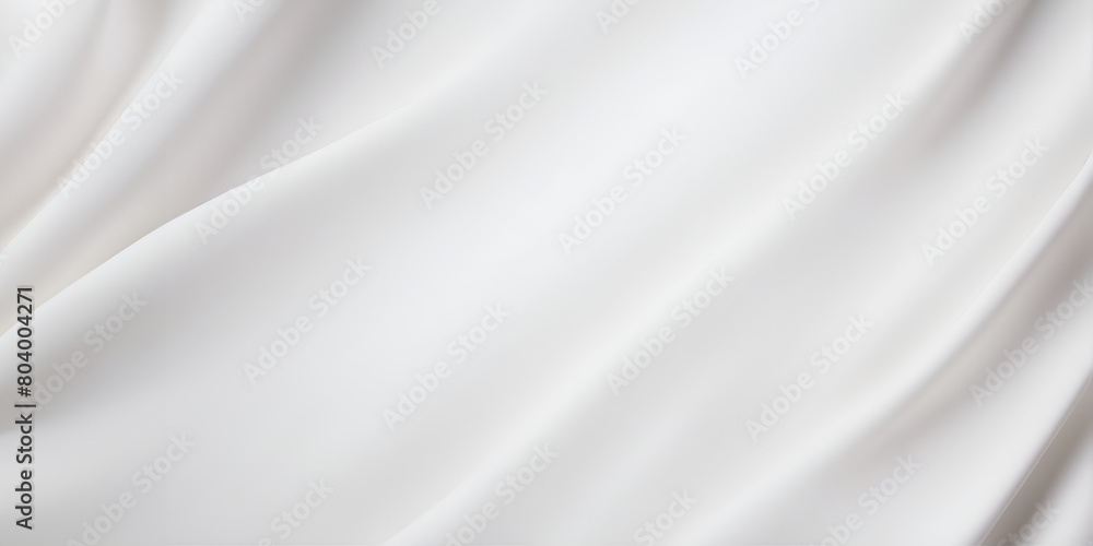 A white fabric with a pattern of a wave. The fabric is smooth and silky. The pattern is simple and elegant. The fabric is perfect for a wedding dress or a formal occasion