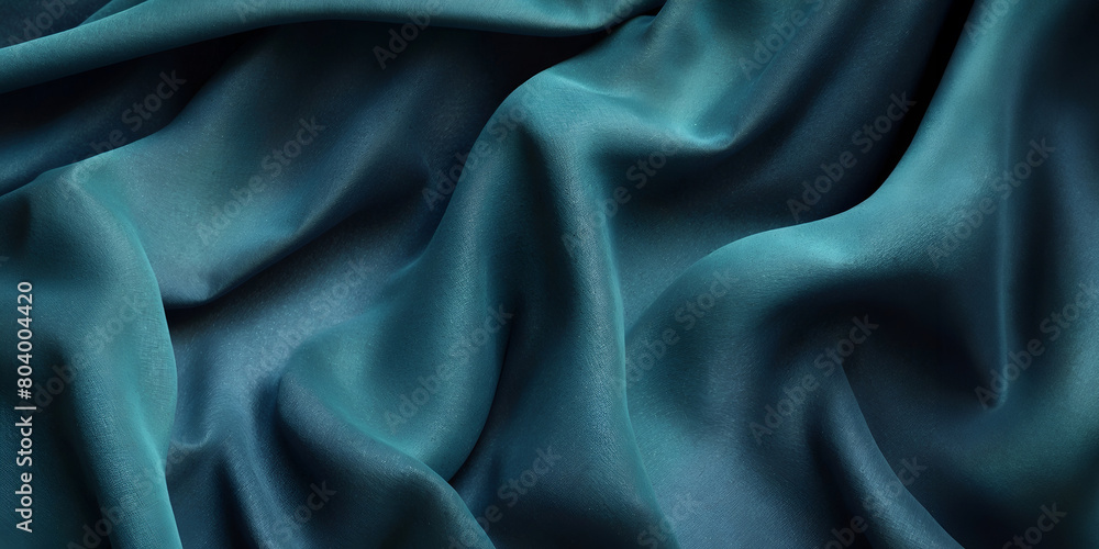 A blue fabric with a wavy texture. The fabric is blue and has a shiny appearance A blue fabric with a wavy texture. The fabric is blue and has a shiny appearance