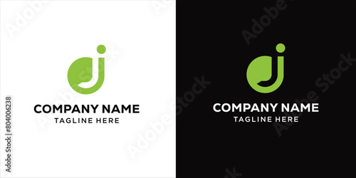 logo initial letter J in circle shape, OJ, JO, J inside o lowercase black monogram