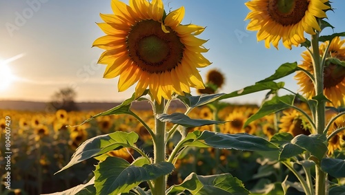 Fields of Sunshine Blooming Sunflower Meadow