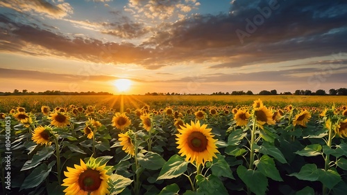 Fields of Sunshine Blooming Sunflower Meadow