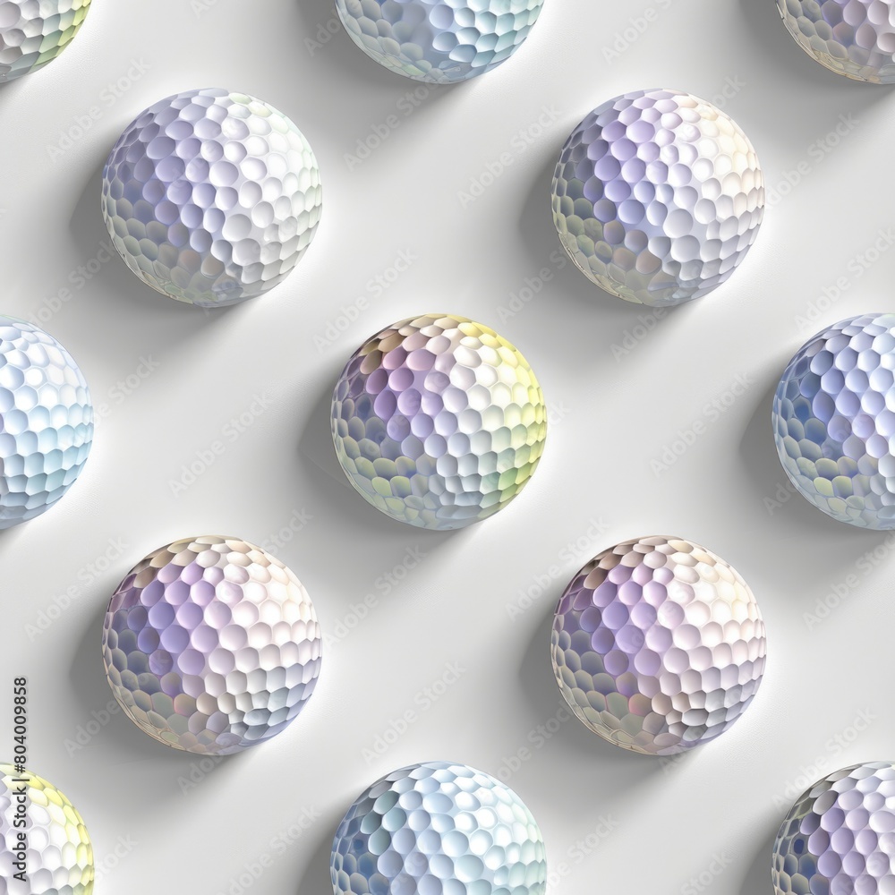 Golf balls arranged on a white background, ideal for sports or leisure concepts Golf balls arranged on a white background, ideal for sports or leisure concepts
