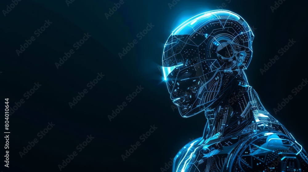 Holographic blue futuristic technology particle background Holographic blue futuristic technology particle background