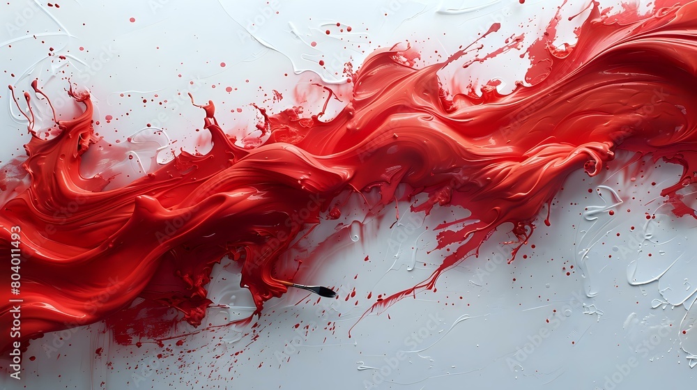 Artist's Movements Immortalized in Red Brush Strokes Artist's Movements Immortalized in Red Brush Strokes