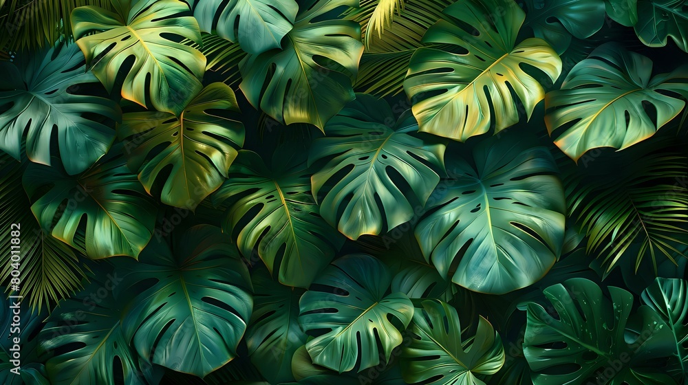 Lush Jungle Foliage: A Detailed and Balanced Rainforest Composition
