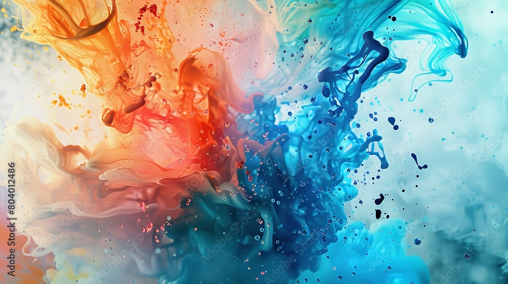 Image of Watercolor Splash and Explosion Abstract Art Image of Watercolor Splash and Explosion Abstract Art