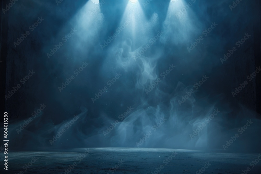 A stage with smoke coming out of it. Ideal for music or theater concepts