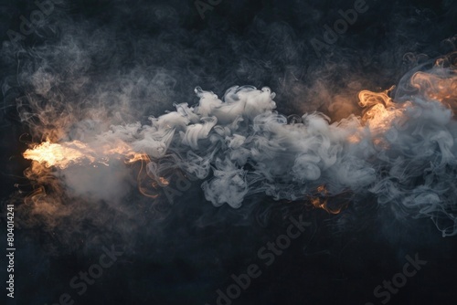 Smoke billowing on black background  suitable for design projects