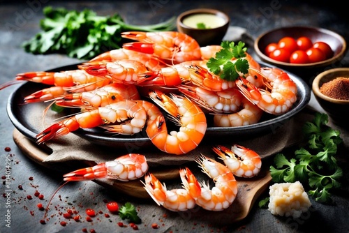 shrimps with lemon and parsley